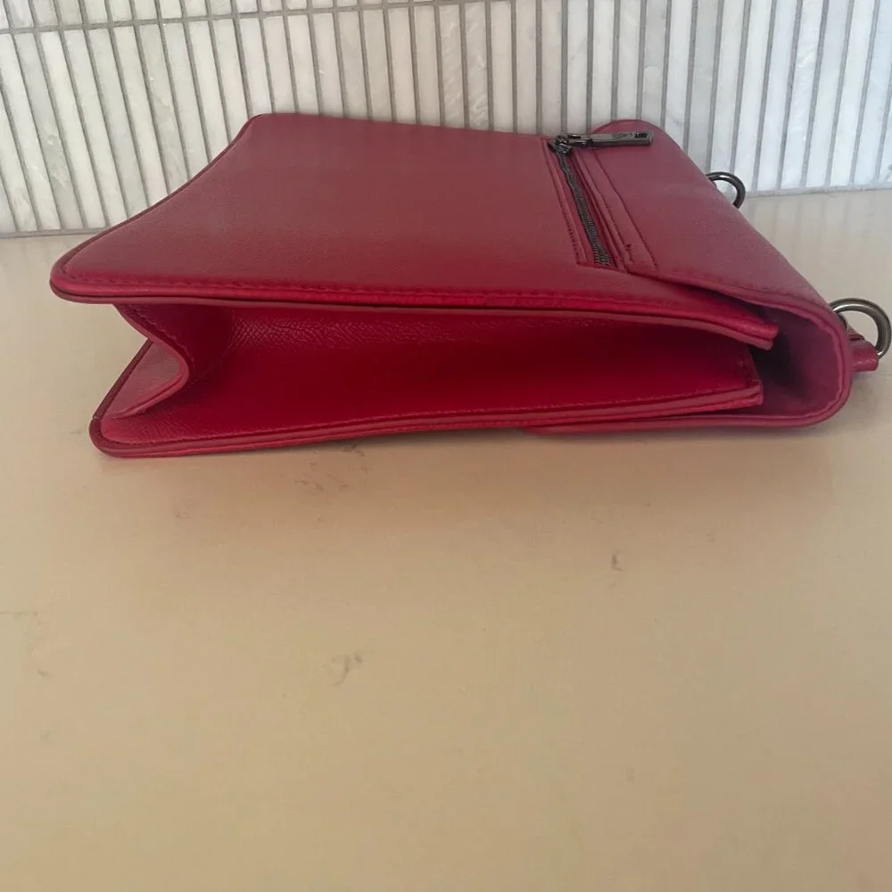 Badgley Mischka Pink Vegan Leather Top Handle Satchel, Removable Shoulder Strap‎